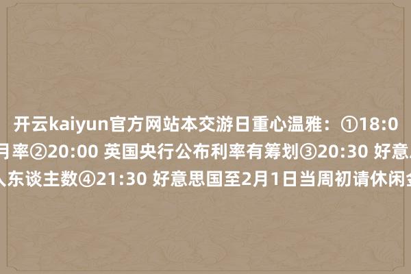 开云kaiyun官方网站本交游日重心温雅:①18:00 欧元区12月零卖销售月率②20:00 英国央行公布利率有筹划③20:30 好意思国1月挑战者企业裁人东谈主数④21:30 好意思国至2月1日当周初请休闲金东谈主数⑤23:00 好意思国1月大众供应链压力指数⑥次日03:30 好意思联储理事沃勒发表谈话 -kai云体育app官网版下载官网
