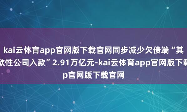 kai云体育app官网版下载官网同步减少欠债端“其他入款性公司入款”2.91万亿元-kai云体育app官网版下载官网