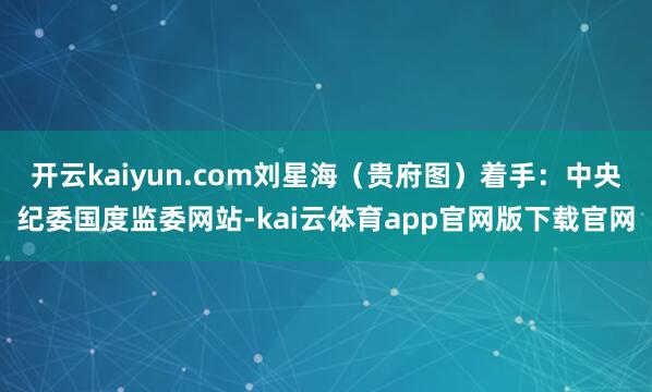 开云kaiyun.com刘星海（贵府图）着手：中央纪委国度监委网站-kai云体育app官网版下载官网