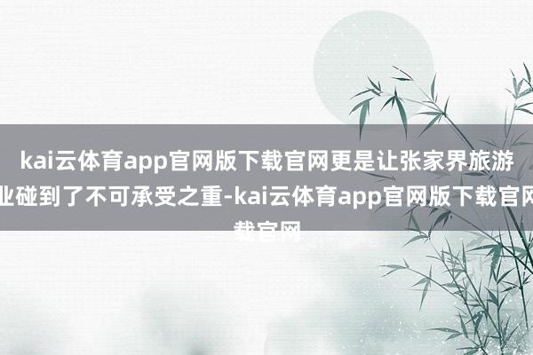 kai云体育app官网版下载官网更是让张家界旅游业碰到了不可承受之重-kai云体育app官网版下载官网