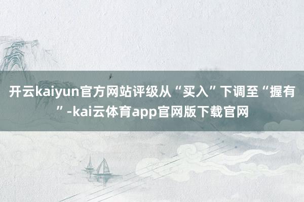 开云kaiyun官方网站评级从“买入”下调至“握有”-kai云体育app官网版下载官网